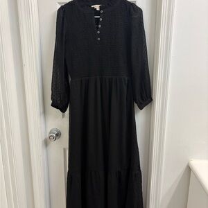 LOFT Black Long Sleeve Dress